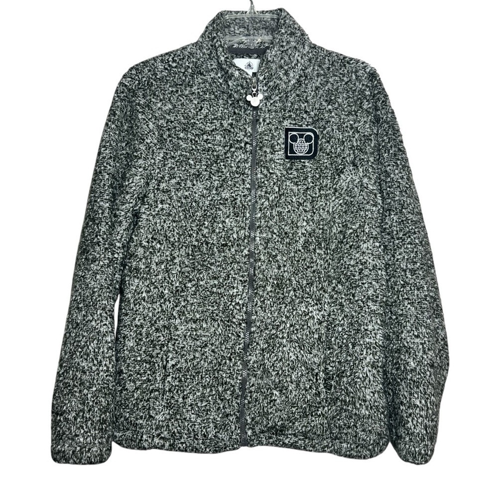 Disney Parks Jacket Womens Size Small Mickey Mouse Fleece Sherpa Full Zip D Logo